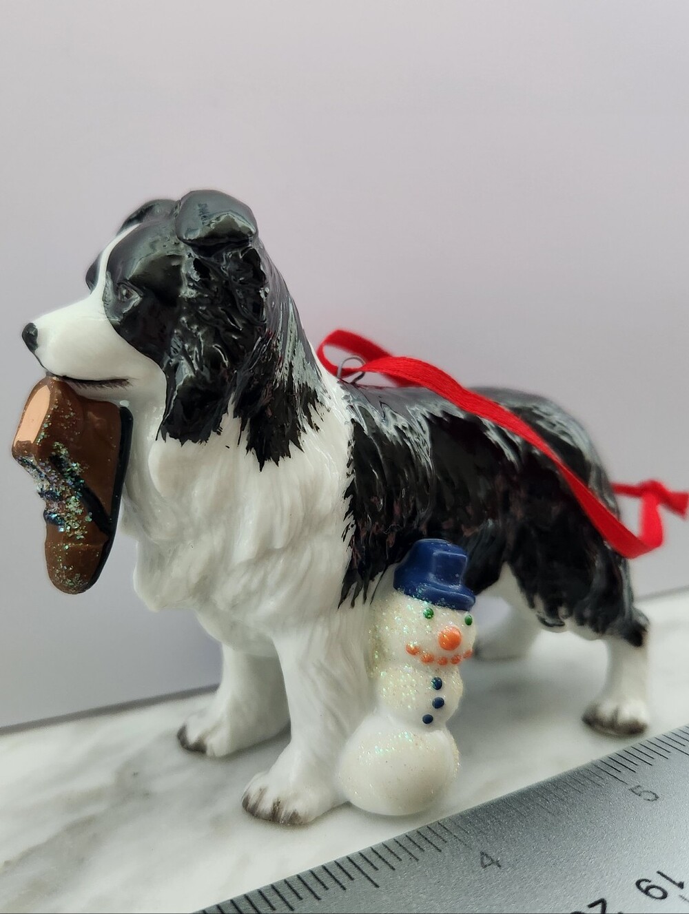 Border Collie Christmas ornament DNC Fine Porcelain by Dainichi Ceramic, JapanCe